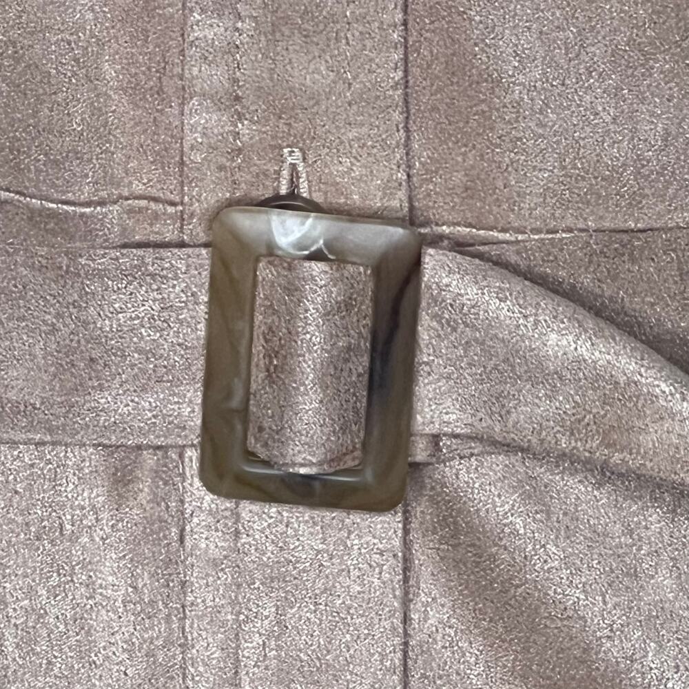 Talbots Petites Women’s Tan Faux Suede Belted Shirt Dress Size 8 EUC - Picture 5 of 12